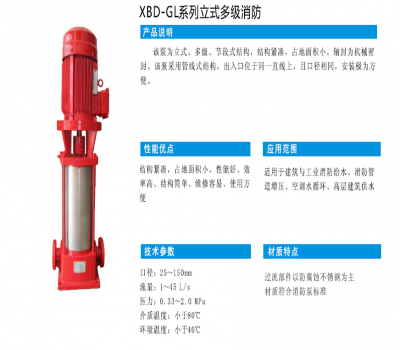 XBD-GL系列立式多級消防泵